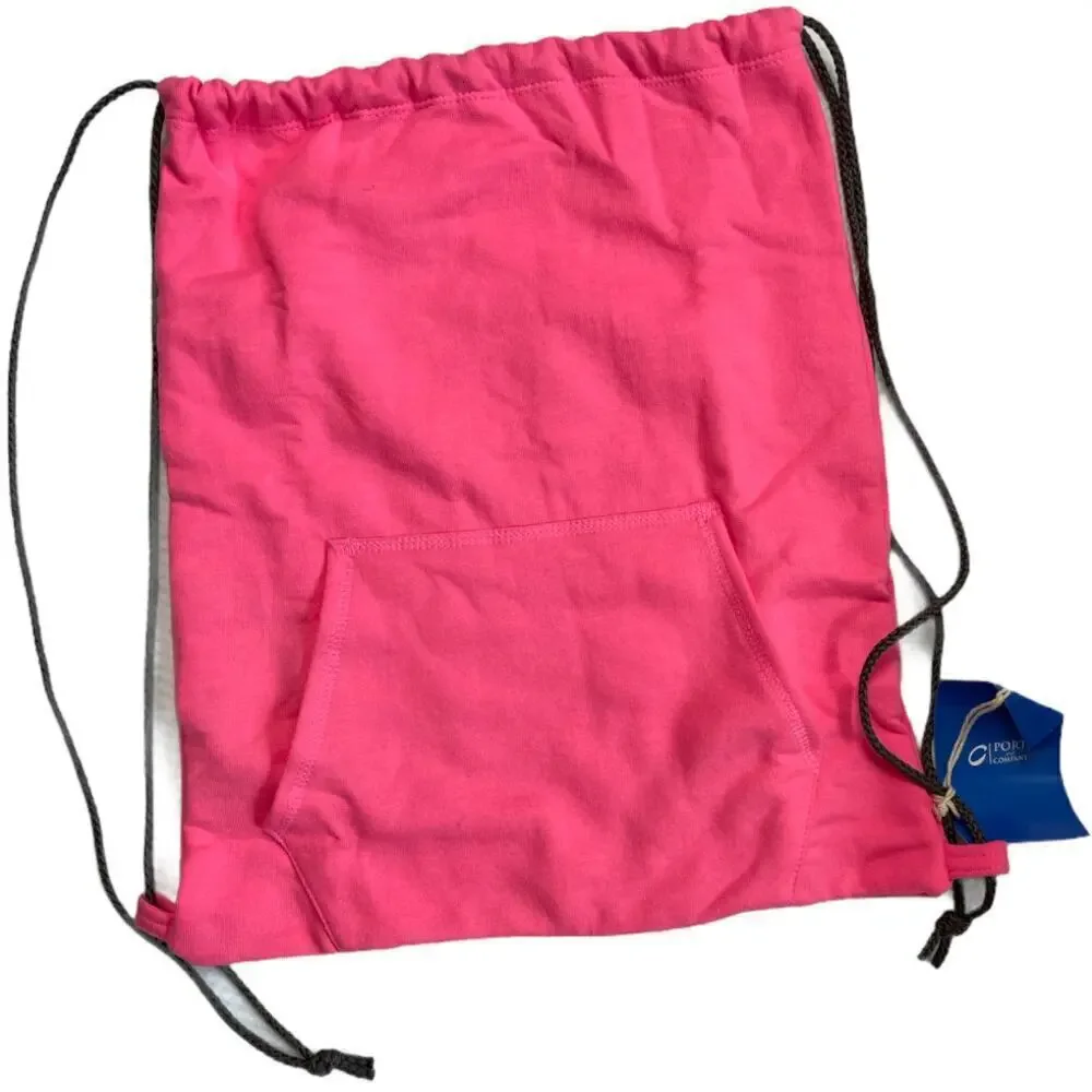 Port & Co. Gray Jersey Draw String Bag